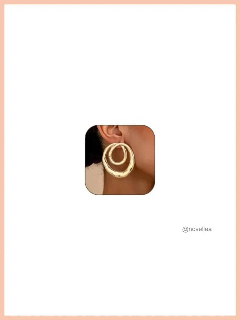 Hammered Geometric Double Hoop Dangle Earrings Gold Silver Leopard Print